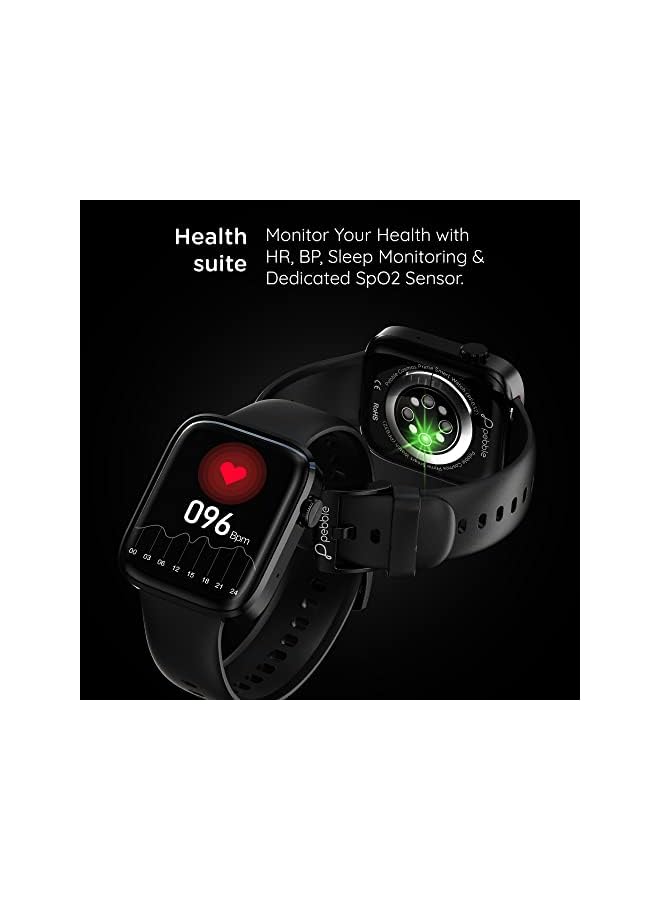 Pebble Cosmos Prime smart watches for men | Women large always on display smartwatch with bluetooth calling and Wireless Charging fitness tracker with HR monitor sleep tracking smart watch JET BLACK - Image 4