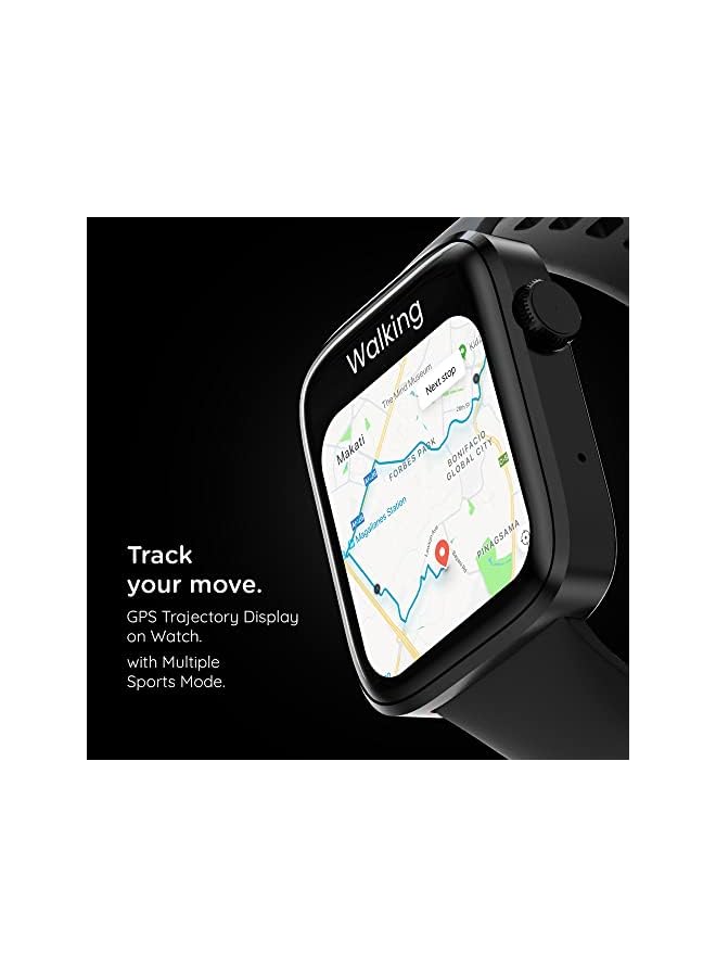 Pebble Cosmos Prime smart watches for men | Women large always on display smartwatch with bluetooth calling and Wireless Charging fitness tracker with HR monitor sleep tracking smart watch JET BLACK - Image 3