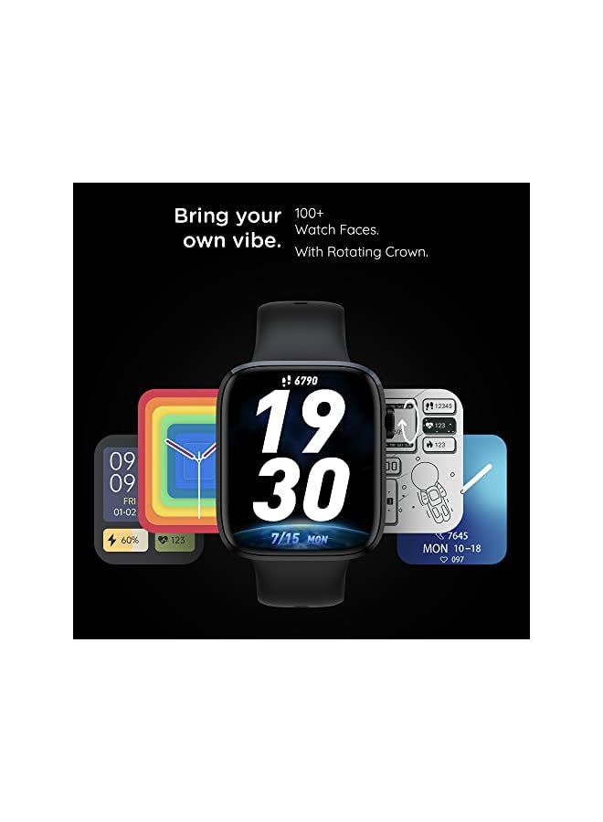 Pebble Cosmos Prime smart watches for men | Women large always on display smartwatch with bluetooth calling and Wireless Charging fitness tracker with HR monitor sleep tracking smart watch JET BLACK - Image 5