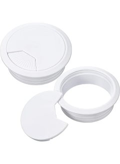 PROMASS promass Trading Desk Cable Grommet Cover - Neatly Organize Wires on Your Computer Desk or Workstation - Durable ABS Plastic (70mm, White) (1)  - Image 1