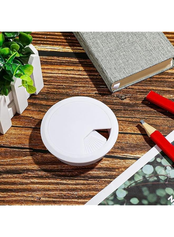 promass Trading Desk Cable Grommet Cover - Neatly Organize Wires on Your Computer Desk or Workstation - Durable ABS Plastic (70mm, White) (1) - Image 4