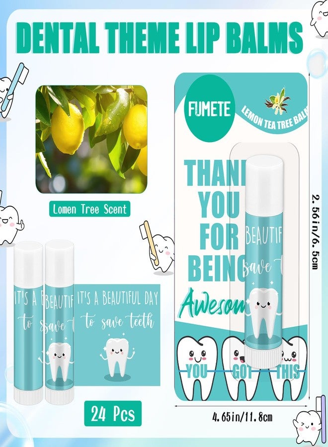 Fumete 24 Sets Dental Assistant Gifts Teeth Lip Balm with Thank You Card Employee Appreciation Gifts Bulk for Women Coworkers Nurse - Image 2