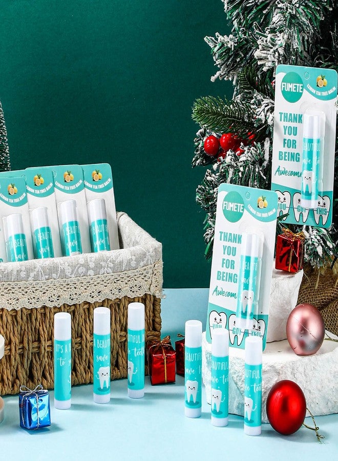 Fumete 24 Sets Dental Assistant Gifts Teeth Lip Balm with Thank You Card Employee Appreciation Gifts Bulk for Women Coworkers Nurse - Image 3