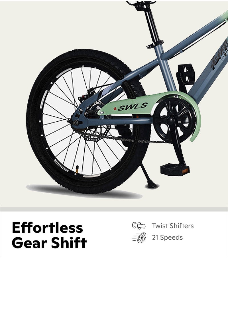 SWLS - 18-20 Inch Kids Road Bike High Carbon Steel Mountain Kids' Bike Children's Bicycle Suitable for Girls and Boys with Height 120-170cm Adjustable Seat Wear-Resistant Tires Variable Speed ​​Gear System Sensitive Brakes with Shock Absorbers Completely Stable - Image 1