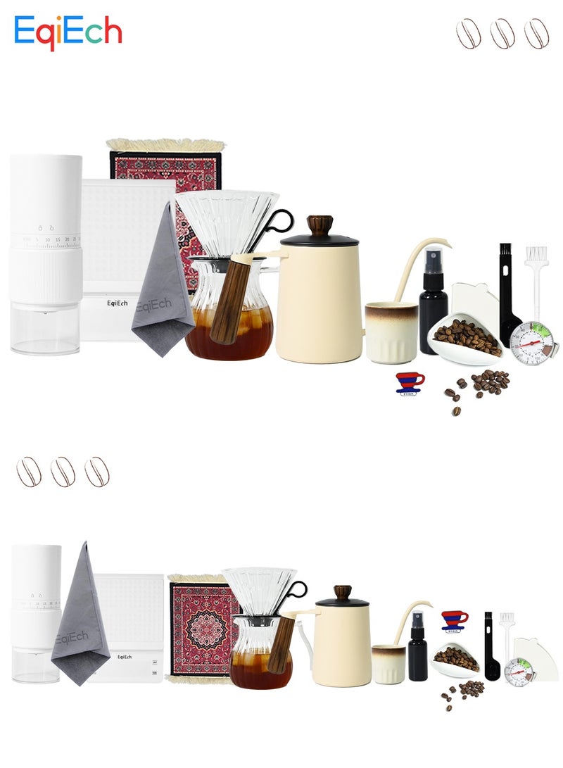 EqiEch V60 Coffee Maker Set Cordless Rechargeable Electric Coffee Grinder Drip Coffee Tools Kit Hand Brew Coffee Machine Accessories Suitable For 1-4 CUPS  - Image 2