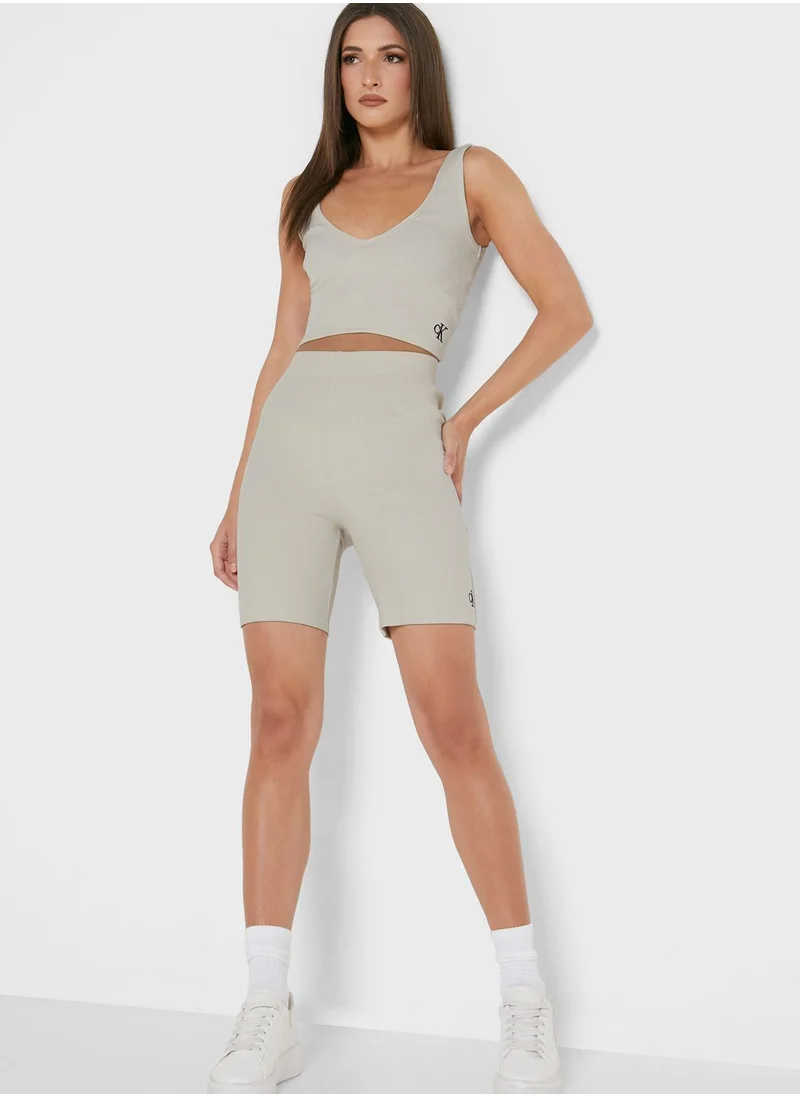 Calvin Klein Jeans Ribbed Mini Shorts