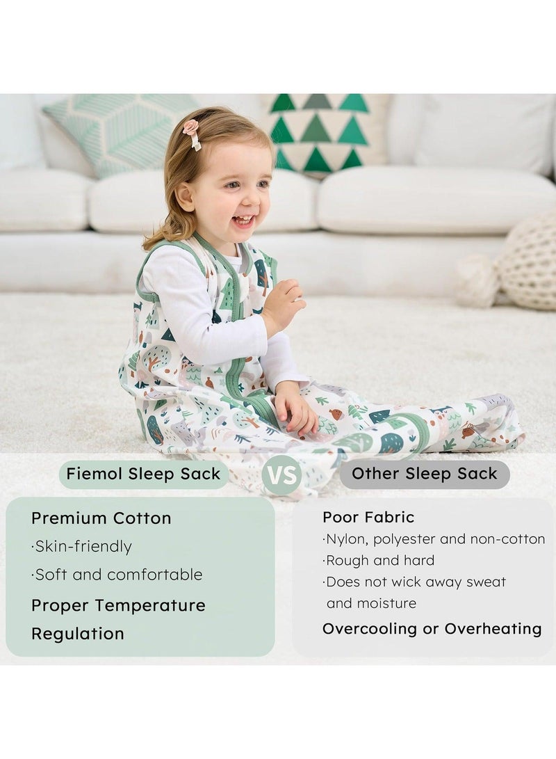 MARHABABY Baby Sleep Sack Wearable Blanket for Babies 100% Cotton 2-Way Zipper TOG 0.5 Toddler Sleeping Sack 2 Pack, Comfy Lightweight Sleep Sacks - Image 4