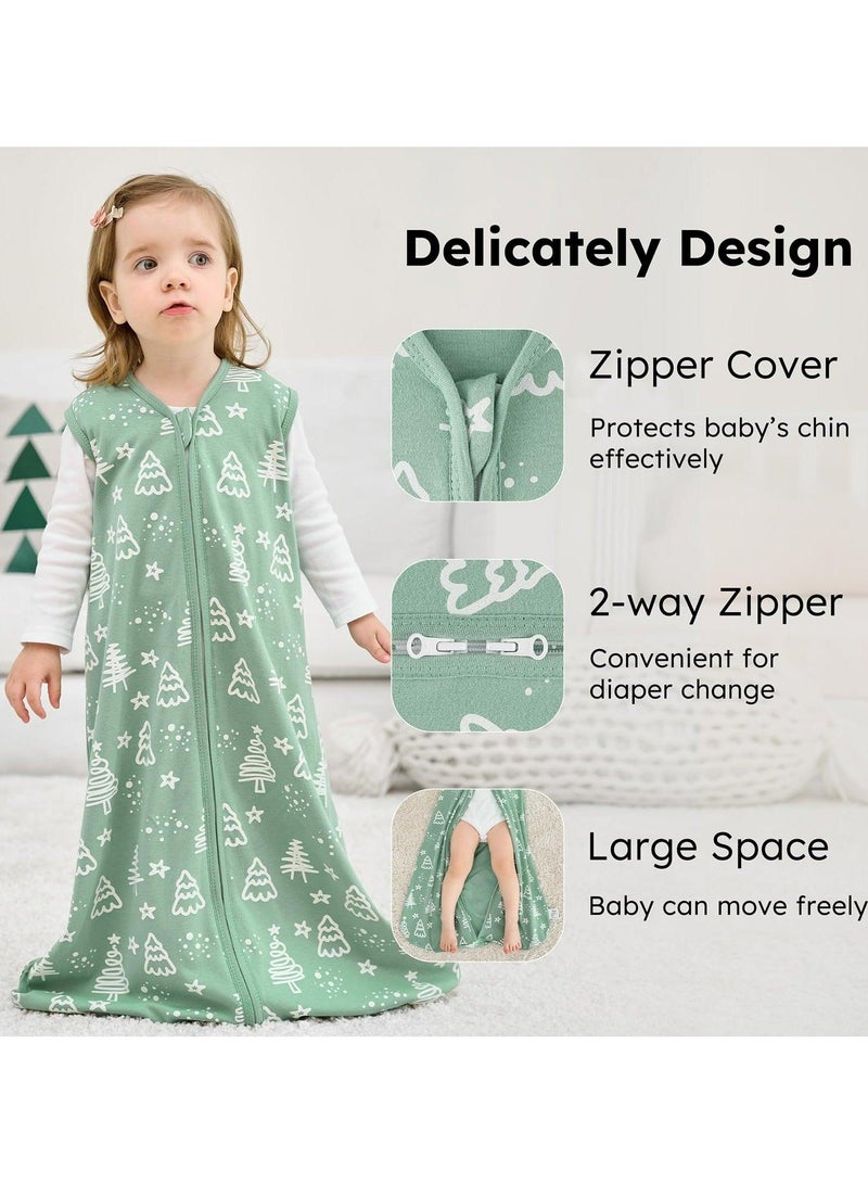 MARHABABY Baby Sleep Sack Wearable Blanket for Babies 100% Cotton 2-Way Zipper TOG 0.5 Toddler Sleeping Sack 2 Pack, Comfy Lightweight Sleep Sacks - Image 2