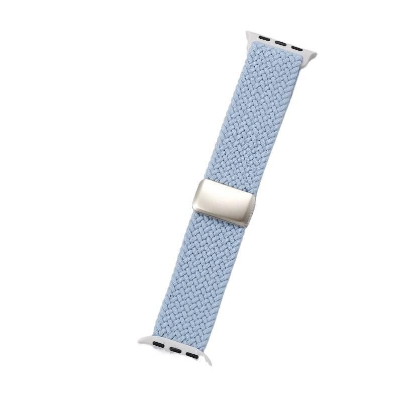 AD سوار ساعة ذكية سوار نايلون حلقي متوافق مع Apple Watch / SE بملاءمة قابلة للتعديل وحزام بديل للاستخدام اليومي باللون أزرق قابل للتعديل باللون الأزرق - Image 1