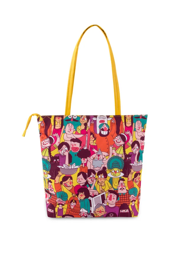 Chumbak  Teal By Chumbak Colorful Faces of India Tote Bag  | Best Price UAE