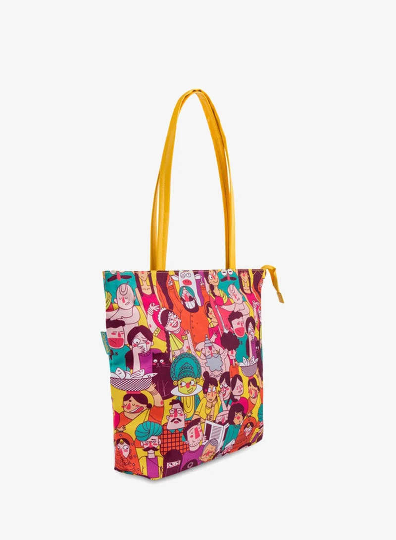 Chumbak  Teal By Chumbak Colorful Faces Of India Tote Bag for Women | Best Price UAE