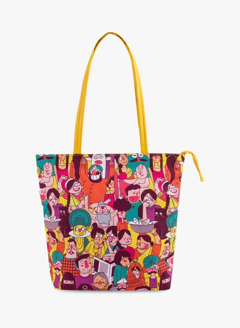 Teal By Chumbak Colorful Faces Of India Tote Bag