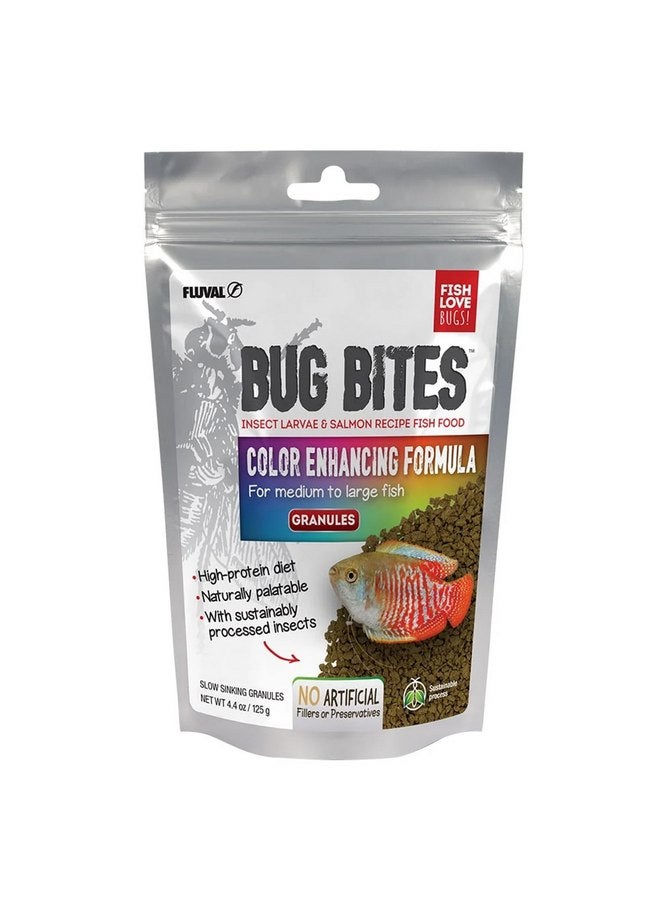 Fluval Bug Bites Color Enhancing Fish Food for Tropical Fish, Granules for Medium to Large Sized Fish, 4.4 oz. - Image 1