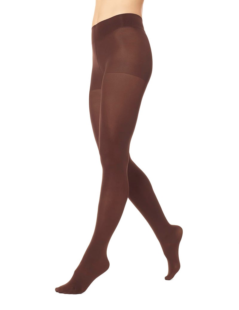 Hue Women's Super Opaque Tights with Control Top, Espresso, 2 - Image 1