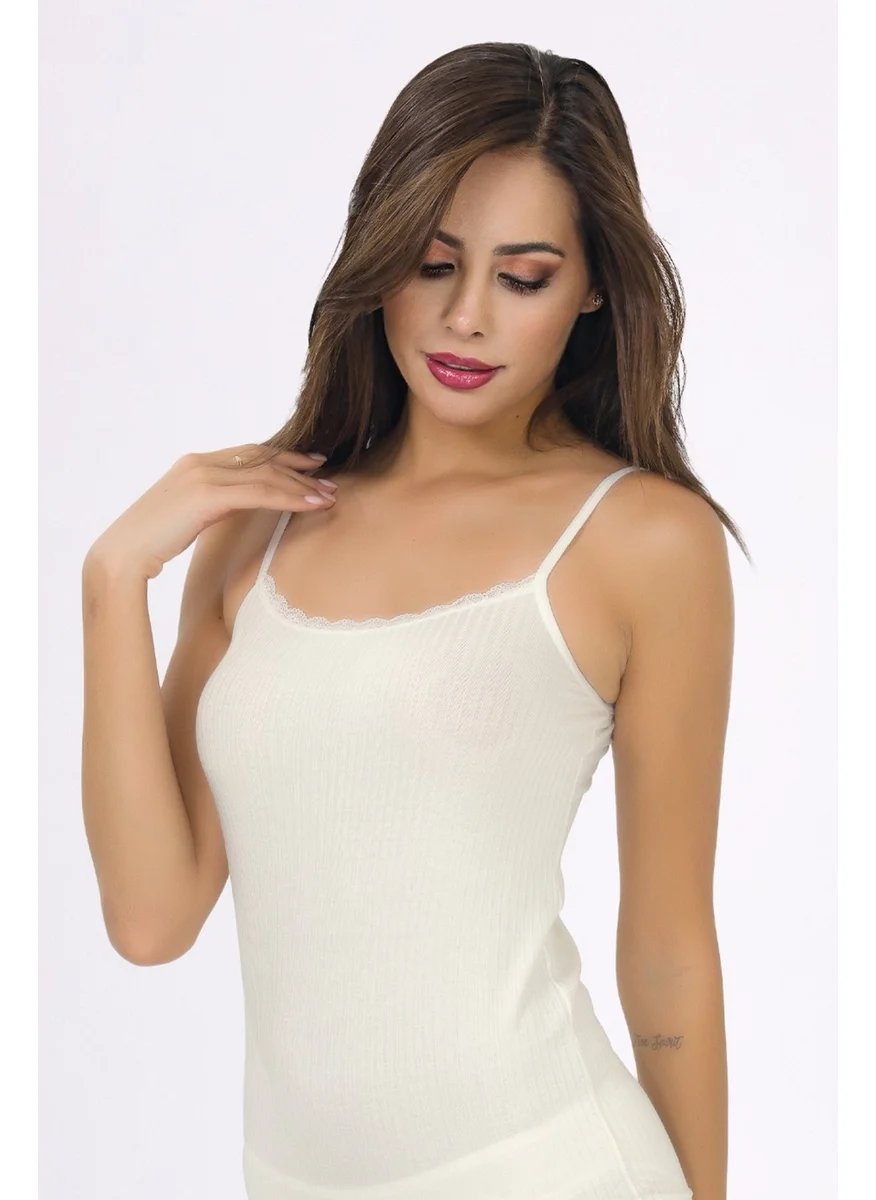 İlke İç Giyim İlke Underwear Women Derby Viscose Lace Rope Suspender Undershirt
