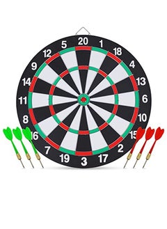 Generic Double Side Dartboard Family Game Set, Regulation Size High Quality Flocking Dart Board Of 15 Inch And 6 Steel Tip Darts, For Family And Friends, Enjoy Leisure Sport At Office Home Indoor Outdoor  - Image 1