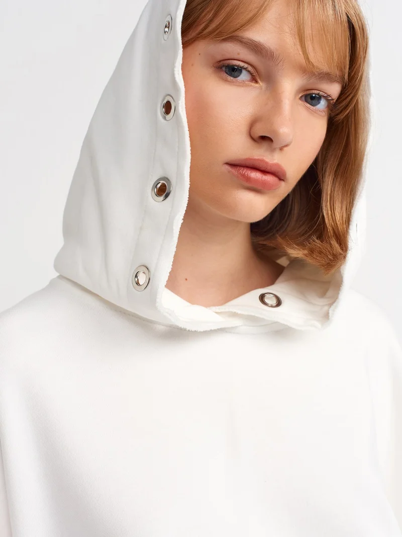 ديلفين 40156 Oversize Cotton Sweatshirt-Ecru