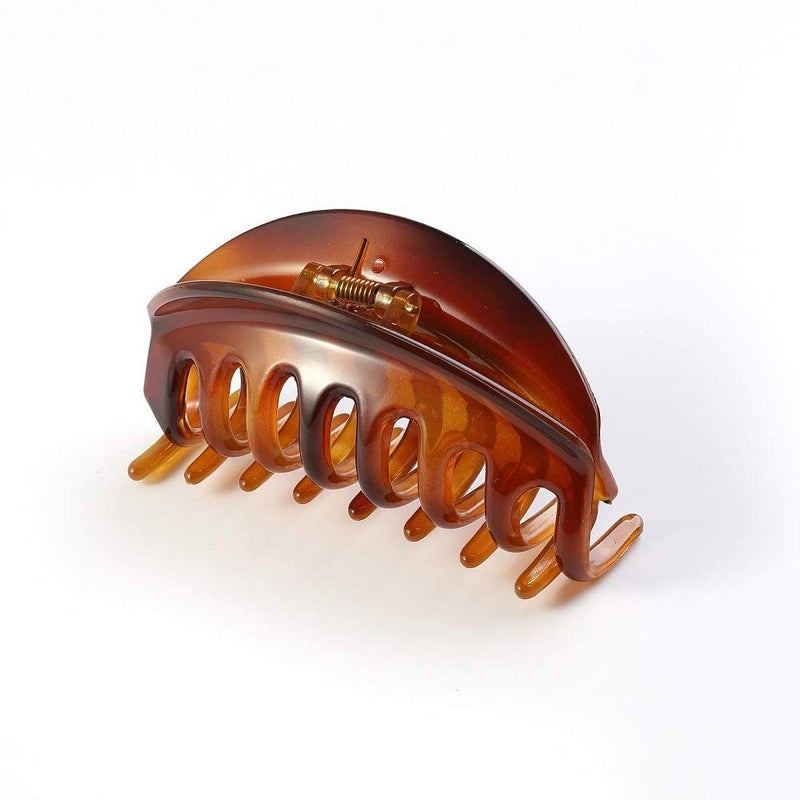 BIRDWARE big size hair clips for women claws for girls Imported Rubber Acrylic Material Stone Butterfly hair clips for women | hair clutchers (Pack of 1) (Orange/Shell.) - Image 1