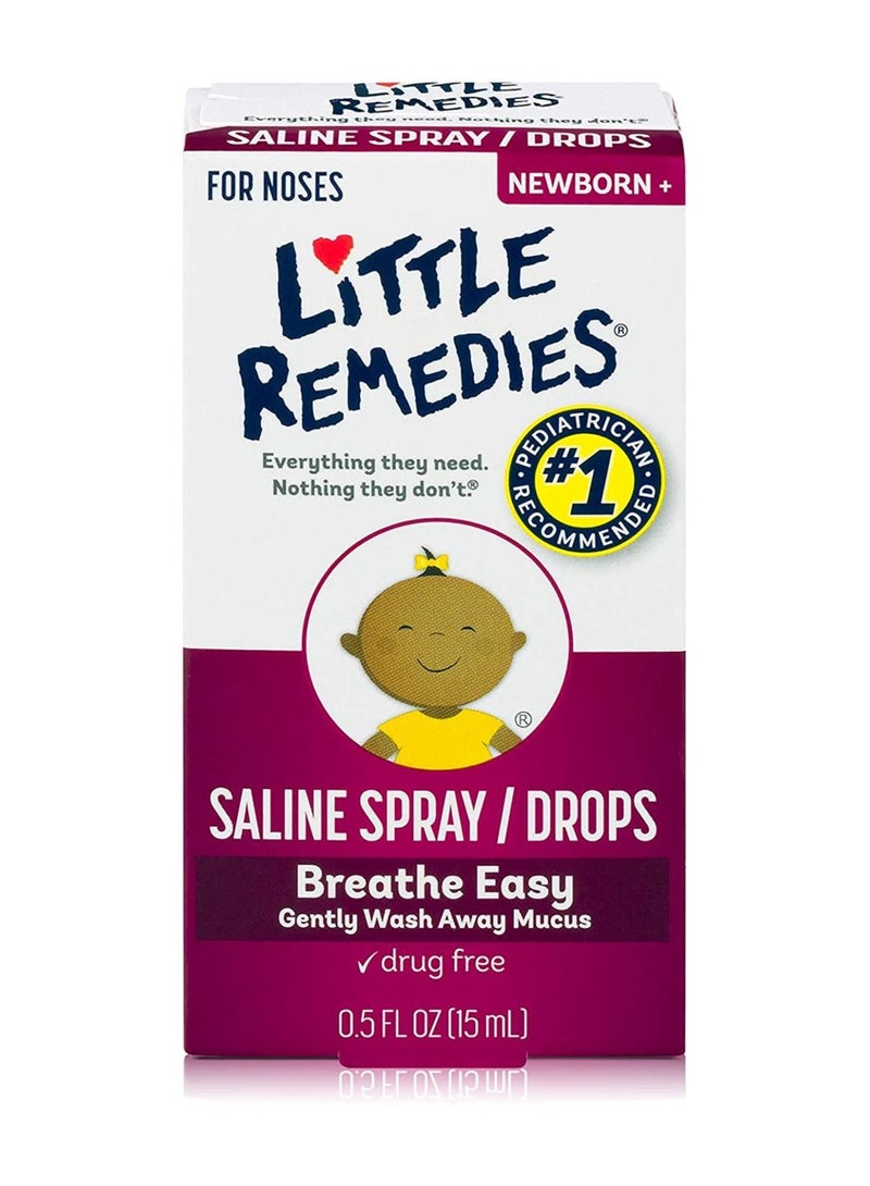 Little Remedies Saline Spray Drops For Noses 0.5 fl oz 15 ml - Image 1