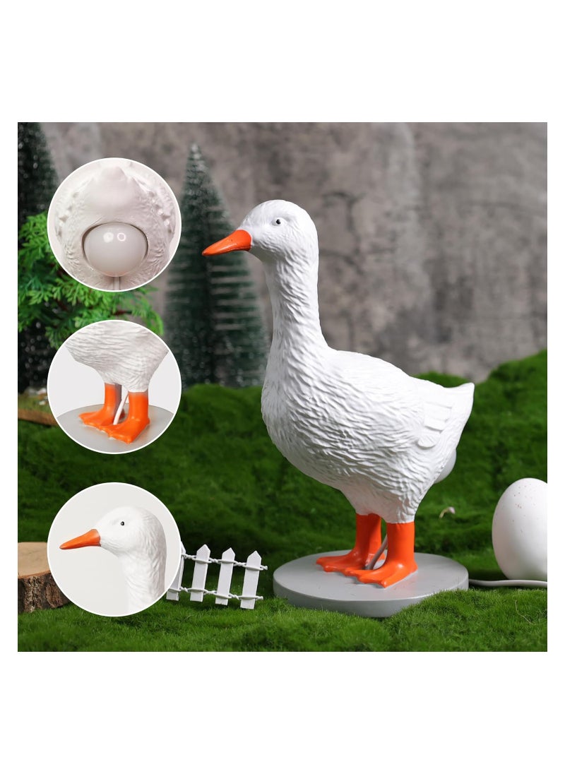 SYOSI - Duck Egg Lamp, Funny Laying Egg Lamp, Resin Night Light Lifelike LED Egg Lamp, Warm Light with USB Table Lamp,  Birthday Holiday Gift, Decoration for Home Bedroom - Image 1