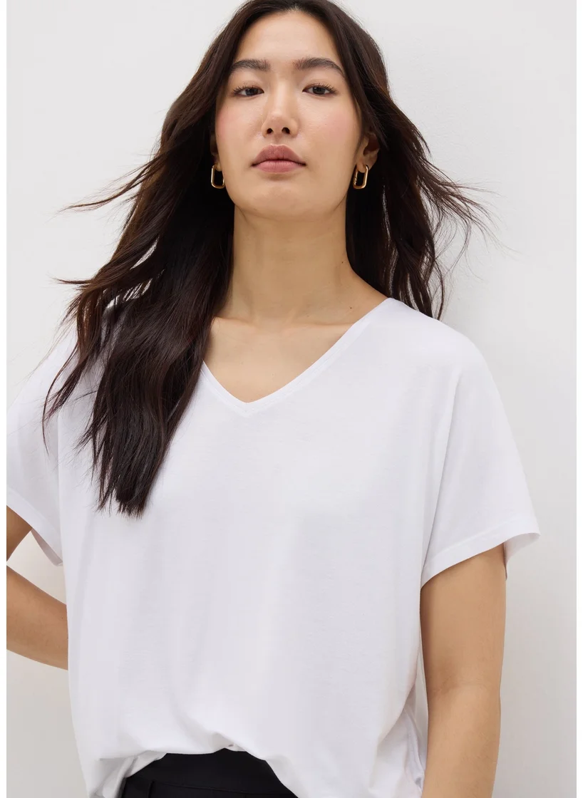 Matalan Et Vous White V-Neck T-Shirt