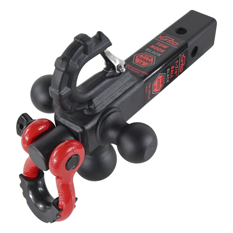 TOPTOW Trailer Hitch Tri-Ball Hitch Mount w/Matte Black Triple Hitch Balls 1-7/8-inch, 2-inch, 2-5/16-inch, Multi-fit for 2 inch Trailer Hitch Receiver - Image 2