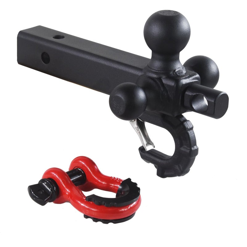 TOPTOW Trailer Hitch Tri-Ball Hitch Mount w/Matte Black Triple Hitch Balls 1-7/8-inch, 2-inch, 2-5/16-inch, Multi-fit for 2 inch Trailer Hitch Receiver - Image 3