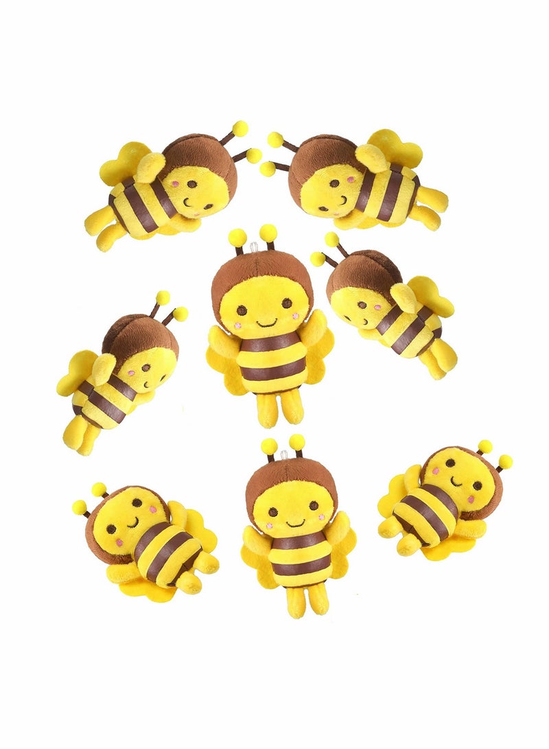 كابتن تيك 8 Cute 5 Inch Plush Bees for Kids Perfect for Birthday Decorations and Fun DIY Crafts - Image 1
