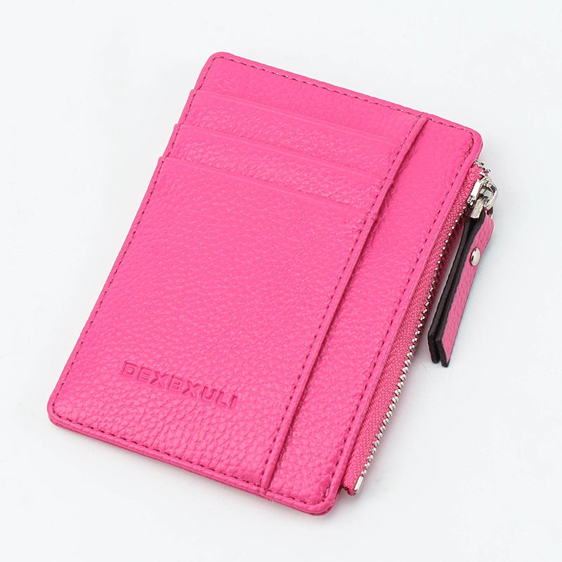 Hot-Selling Mens Multi-Card Wallet Korean-Style Multifunctional Zipper Coin Purse Watermelon red