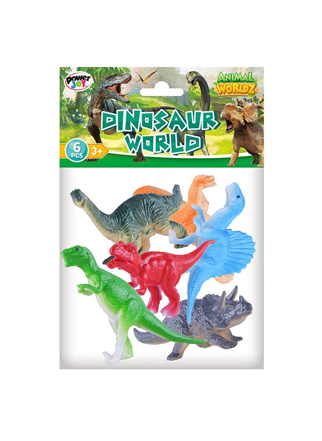 Power Joy 6 Pieces Animal Worldz Dinosaur 4-Inches