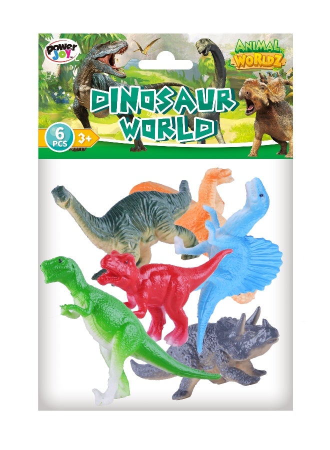 Power Joy 6 Pieces Animal Worldz Dinosaur 4-Inches - Image 2