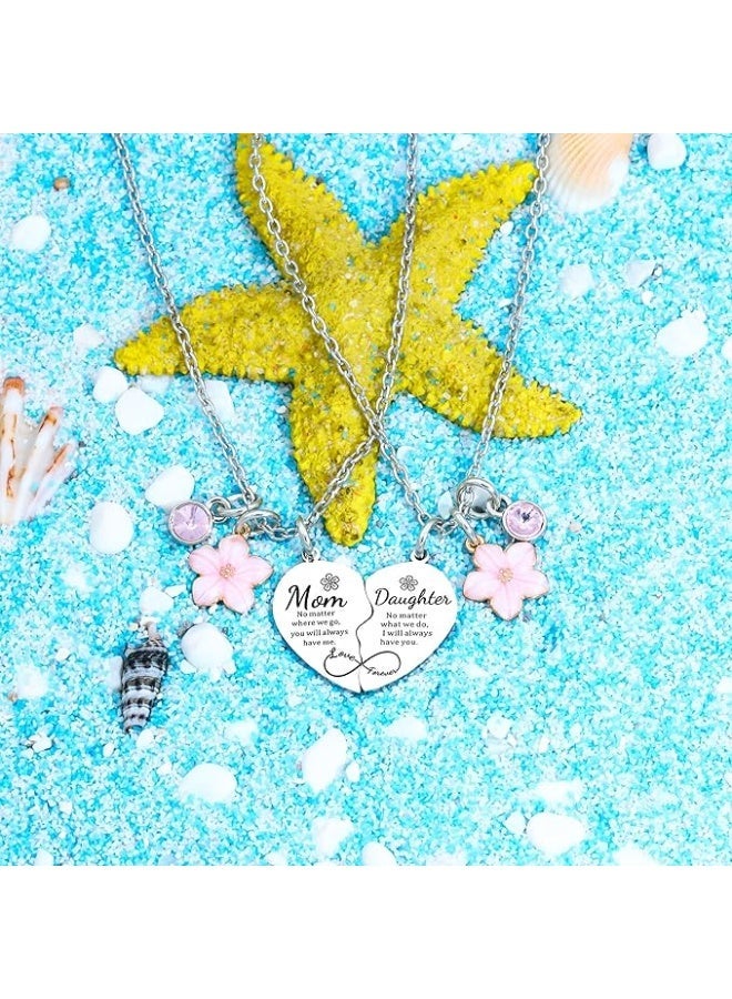 ChicAbode 2 قطع أم ابنة قلب مطابقة قلادة مجموعة، هدايا للأم، عيد الأم، عيد ميلاد من ابنتها - Image 3