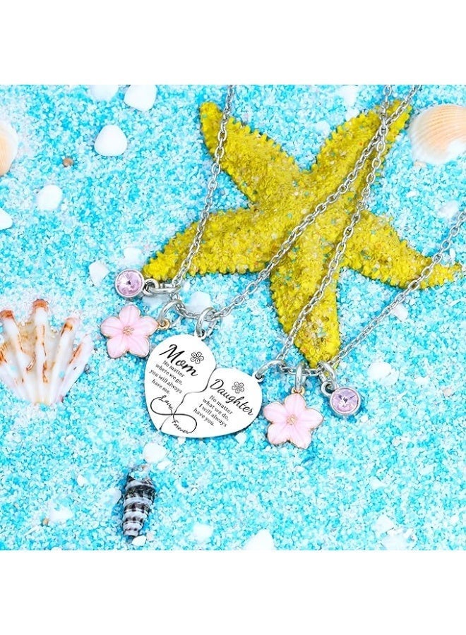 ChicAbode 2 قطع أم ابنة قلب مطابقة قلادة مجموعة، هدايا للأم، عيد الأم، عيد ميلاد من ابنتها - Image 4