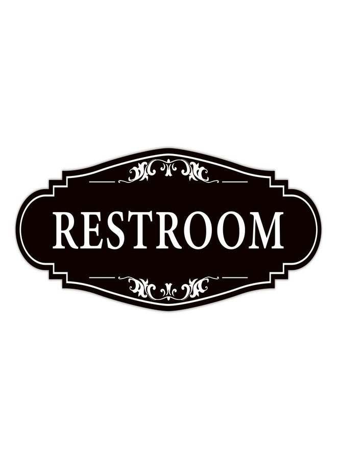 LUHIMO Restroom Sign for Business and Home，Self-adhesive Unisex Bathroom sign Sticker，Waterproof Vinyl Restroom Decor for Home，Office，Shop，Door（Black） - Image 1