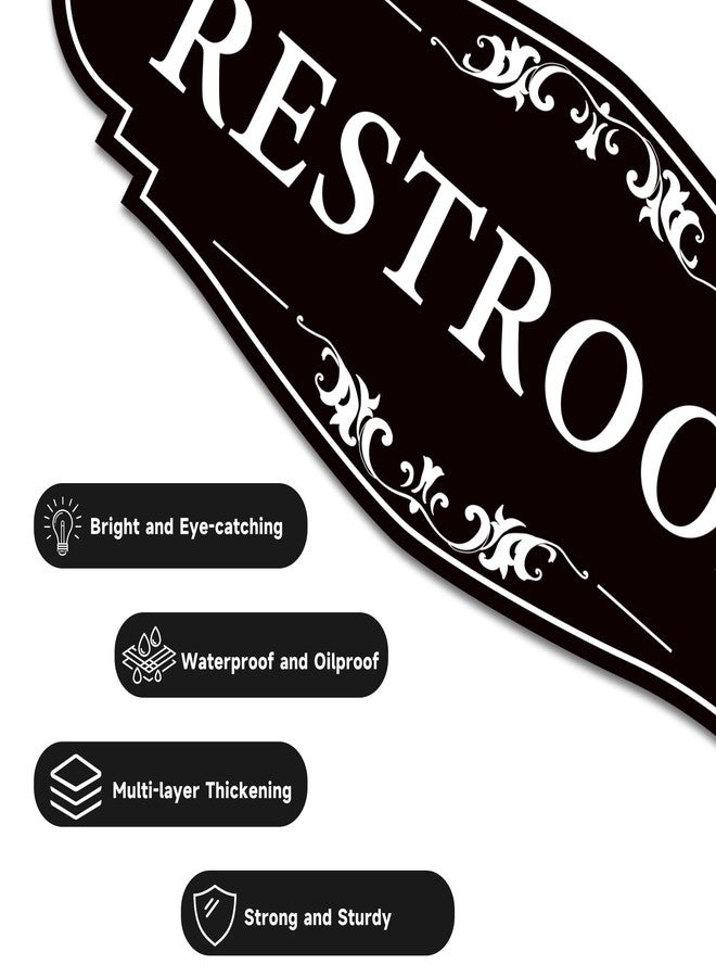 LUHIMO Restroom Sign for Business and Home，Self-adhesive Unisex Bathroom sign Sticker，Waterproof Vinyl Restroom Decor for Home，Office，Shop，Door（Black） - Image 3
