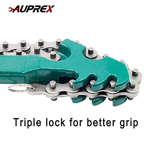 AUPREX 16 Inch Sturdy Adjustable Heavy Duty Ratcheting Chain Oil Filter Wrench Reversible Chain Style Pipe Fitter Wrench With Multi-Purpose Compatible With Max 8 Inch Diameter - Image 3