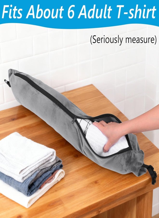 HaiFafafaing Stuffable Travel Neck Pillow Velvet Stuffable Pillow for Traveling Neck Pillows for Extra Luggage with Adjustable Necks Size Portable Travel Essentials Multifunctional Sleeping Rest Cushion - Image 3