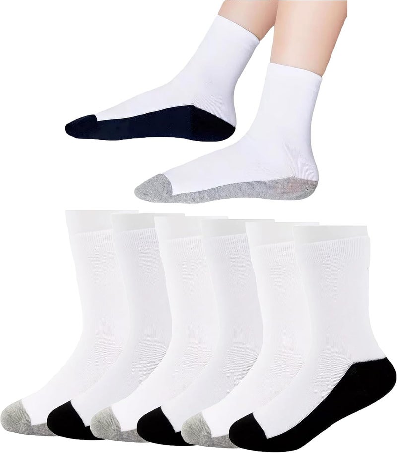 Kids White Dress Socks - Seamless Cotton Construction for 6-8 Years Old School Uniform Daily Wear - Image 1