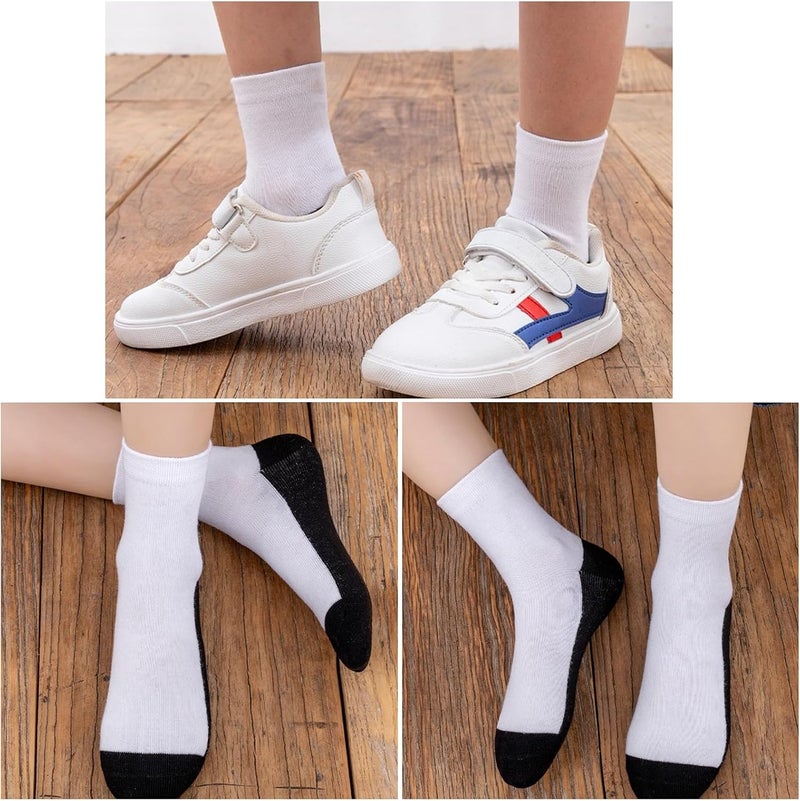 Kids White Dress Socks - Seamless Cotton Construction for 6-8 Years Old School Uniform Daily Wear - Image 2