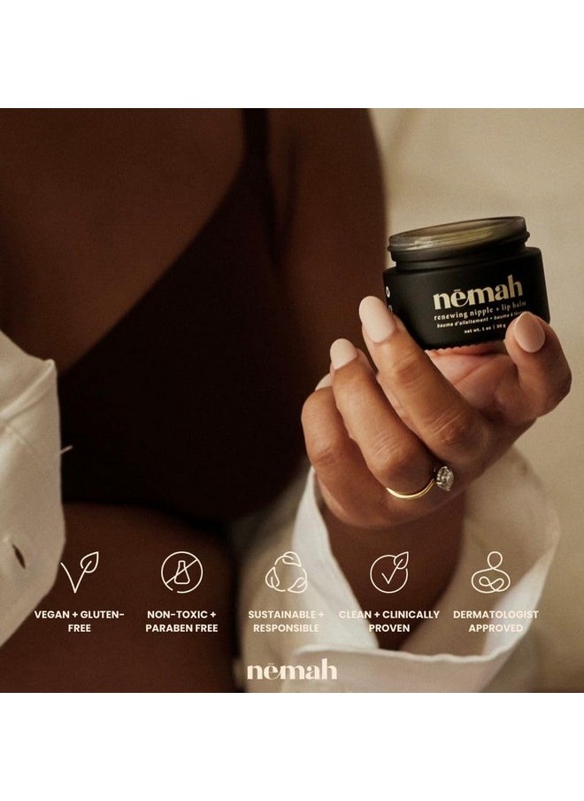 Nemah Nemah - Organic Nipple Balm, Nipple Cream Safe for Breastfeeding - 2-in-1 Nipple Butter & Lip Balm, Nursing Nipple Balm - Non-Greasy, Vegan, & Cruelty-Free - 1 oz.  - Image 5