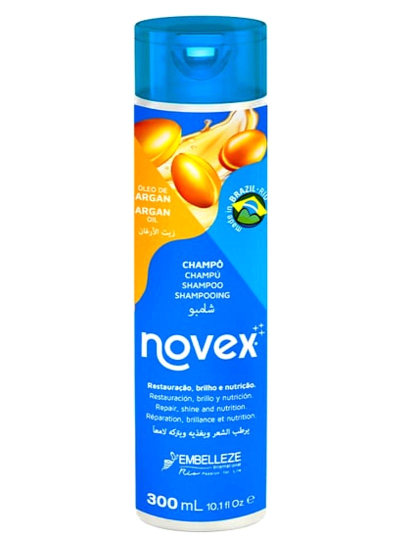 Argan oil shampoo designed for dry hair, provides shine and vitality, 300 ml