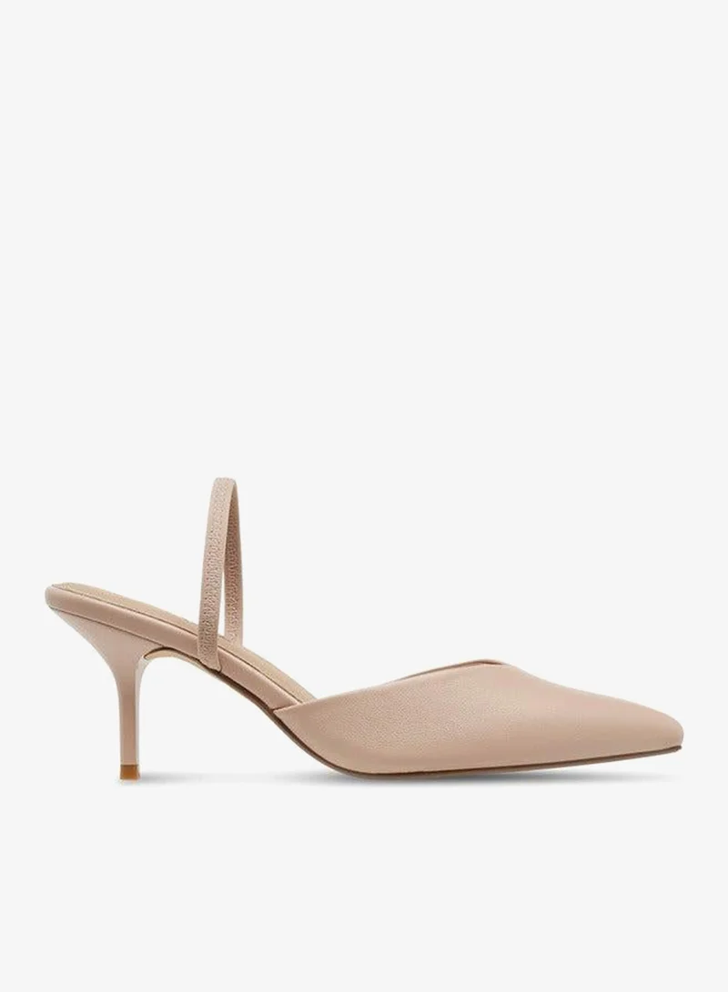 Paprika Pointed Toe Slip-On Shoes with Stiletto Heels