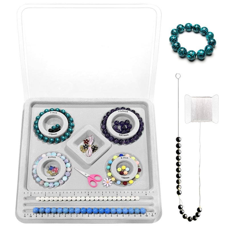 INDIVSHOW The Design Bracelet Bead Board with Clear Cover for Jewelry Bracelet Making Supplies