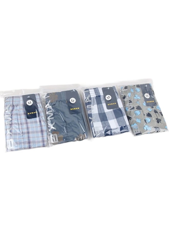 BXMAN Loose Men'S Underwear, Men'S Boxer Briefs, Pure Cotton Woven Aro Pants, Mid-Rise Pajama Pants, 4-Pack 289 Sets, 180Xl - Image 1