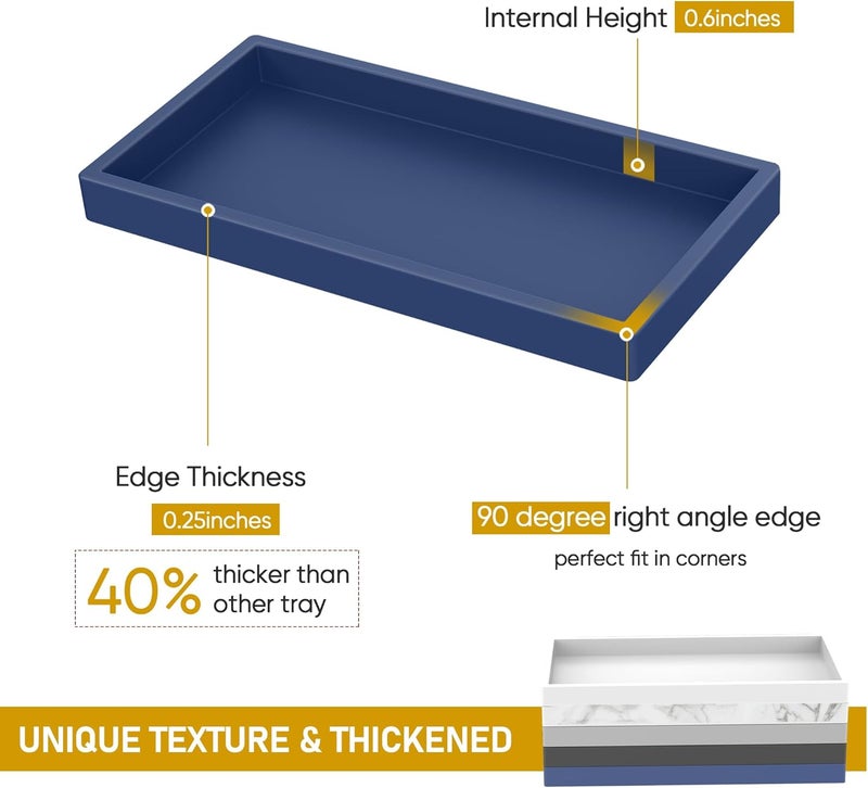 EG-SIPRO Bathroom Counter Tray, High-Grade Thickened Silicone Bathroom Vanity Tray,Shatterproof Durable Rectangle Bathroom Tray Soap Dispenser Tray for Bathroom Countertop - Image 3