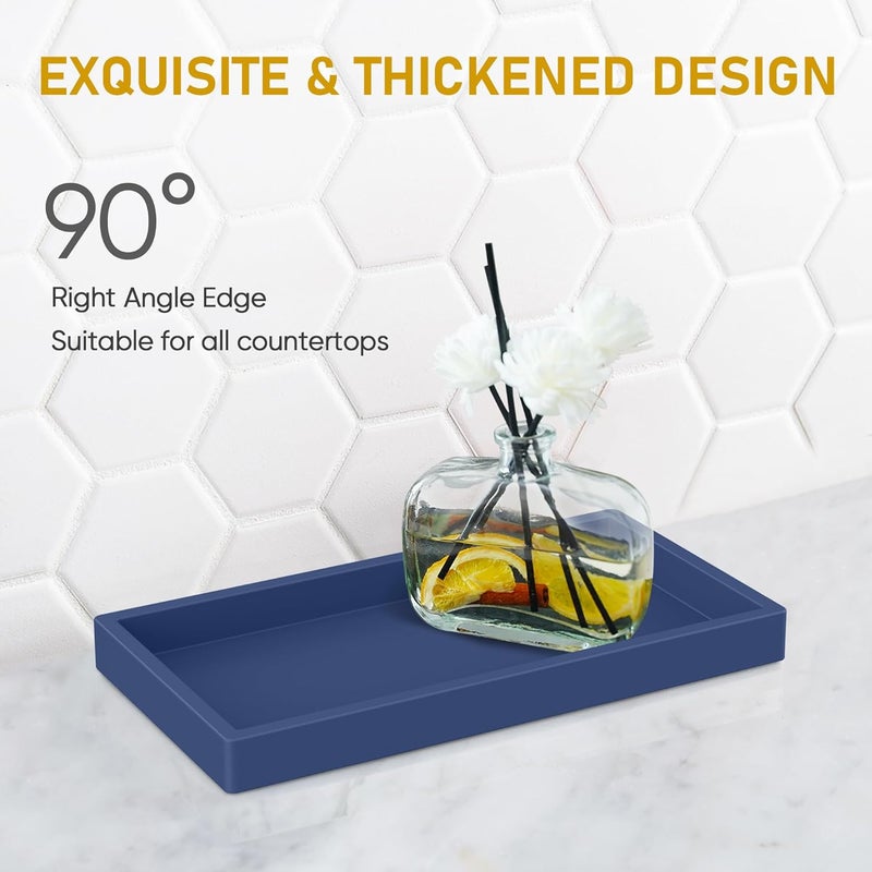 EG-SIPRO Bathroom Counter Tray, High-Grade Thickened Silicone Bathroom Vanity Tray,Shatterproof Durable Rectangle Bathroom Tray Soap Dispenser Tray for Bathroom Countertop - Image 2