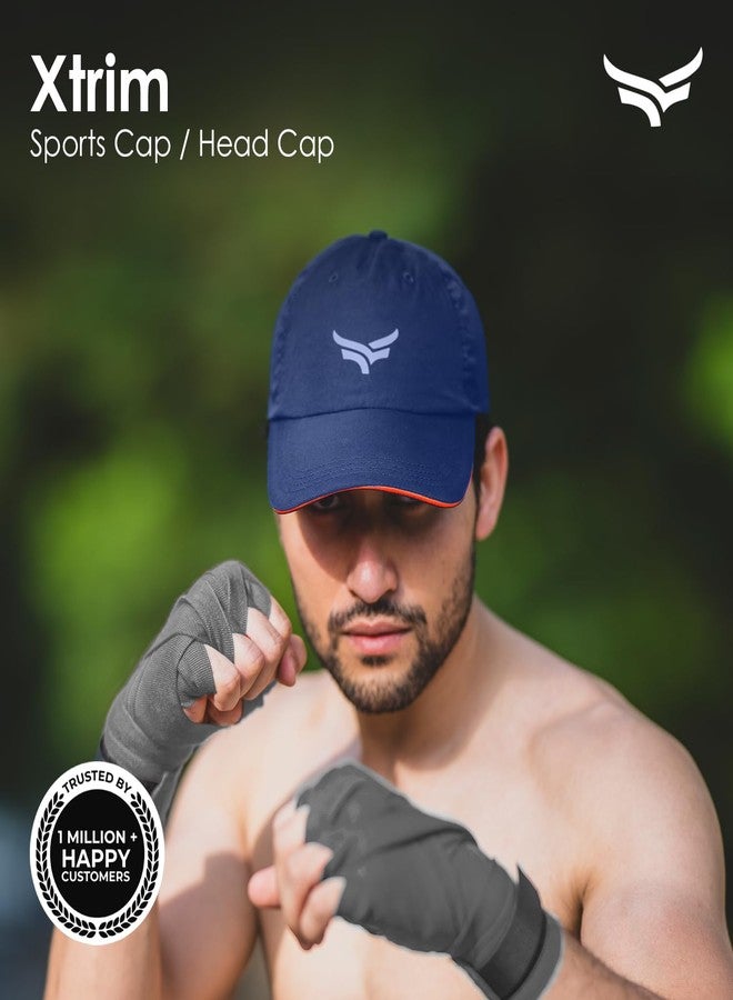 XTRIM Unisex Sports Cap with Adjustable Strap, Breathable Summer Cap for Running, Cycling, Training, Gym & Outdoor Activities, Lightweight Quick-Dry Baseball Headwear with Air Vents (Navy Blue) - Image 3
