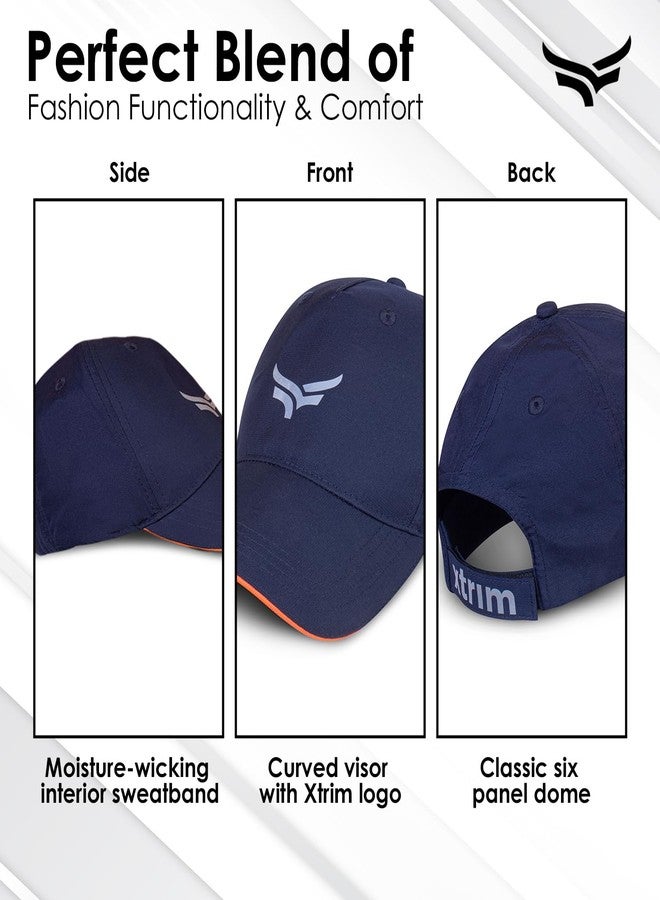 XTRIM Unisex Sports Cap with Adjustable Strap, Breathable Summer Cap for Running, Cycling, Training, Gym & Outdoor Activities, Lightweight Quick-Dry Baseball Headwear with Air Vents (Navy Blue) - Image 4