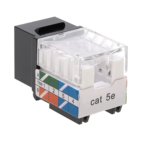 SATMAXIMUM Cat5e Keystone Ethernet Wall Jack Punch Down UTP 45-Degree (Easier Termination Than 90-Degree), RJ45 Slim Profile Speed Termination Black 45° Angled (10 Pack) - Image 3