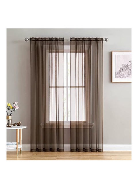 Elegant Voile Chiffon Curtains Rod Pocket Design 1 Panel